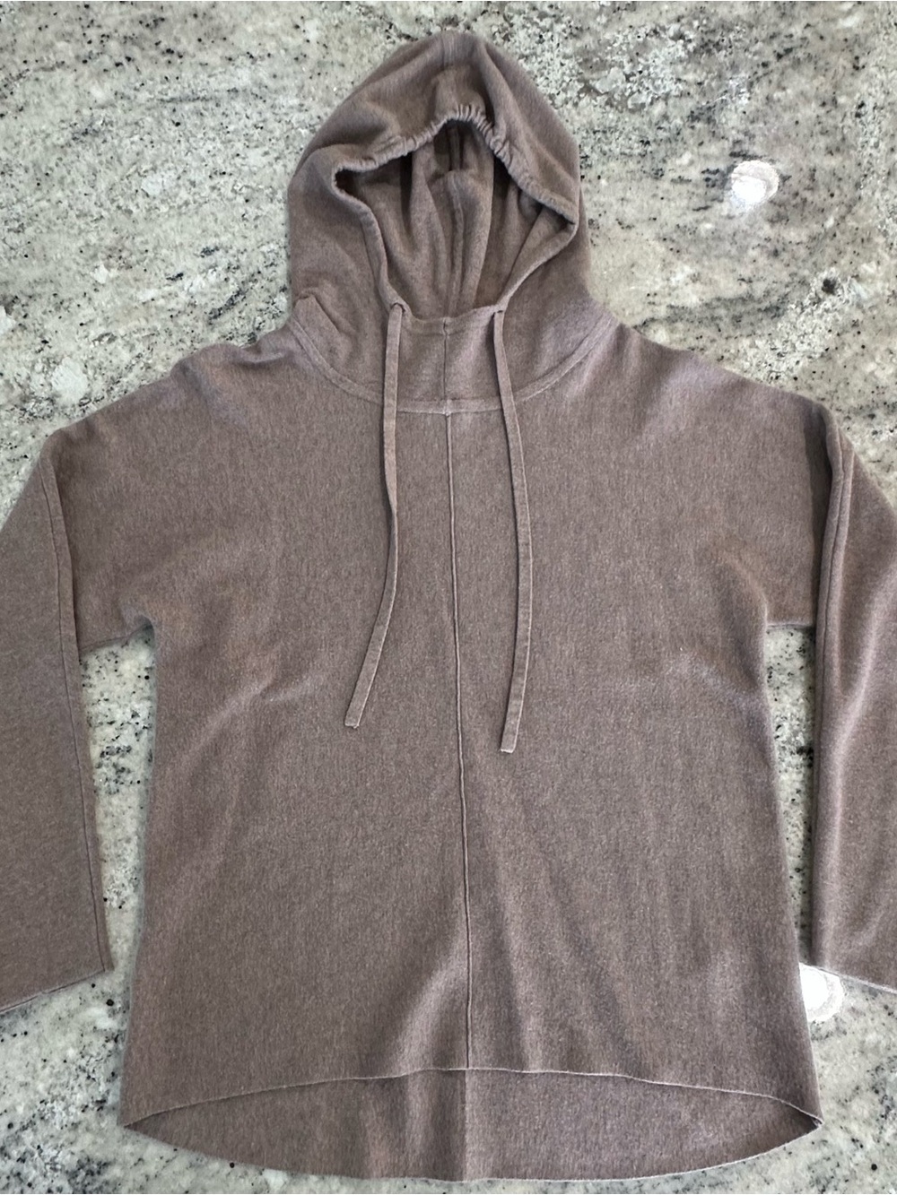Quince Eco-Knit Milano Stitch Pullover Hoodie | Taupe Brown | M